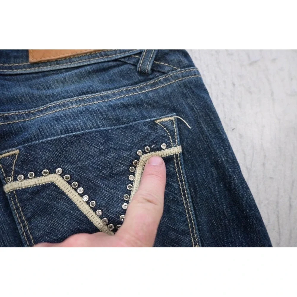 Vigoss Jeans Womens 1/2 26 Blue Skinny Fit Stretch Distressed Studded Excellent